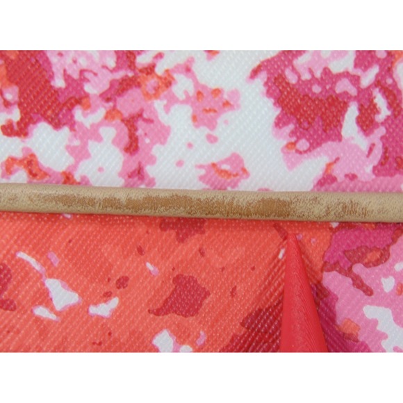 Coach Gallery Tote Purse F31341 Floral Print Red Pink Beige Leather Trim - Picture 10 of 16